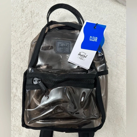 Herschel Clear Bag Nova Mini in Blacksmoke (backpack) NWT - Picture 2 of 9